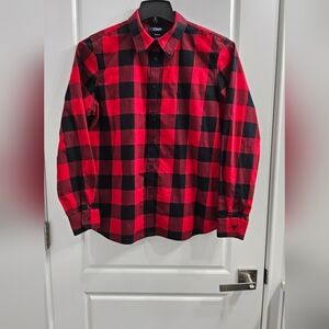 Chaps Women's Red and Black Plaid Button Down Shirt